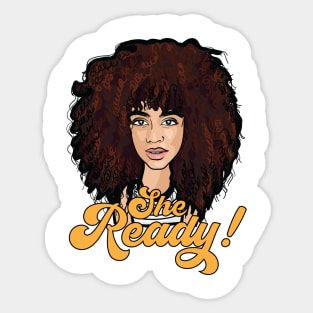 She Ready! Kinky Curly Afro Sticker